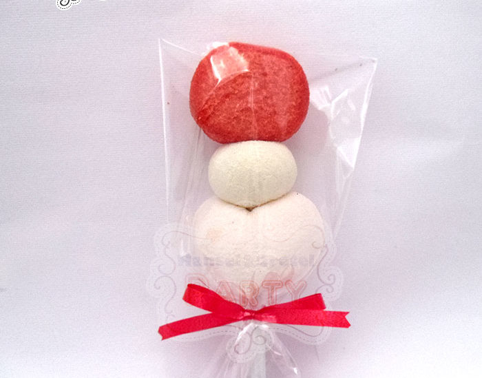 Spiedino di Marshmallow rossi e bianchi San Valentino con segnalibro  assortito - Santincasa